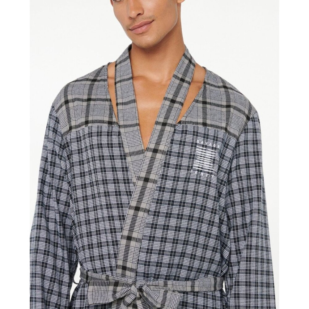 Savage x Fenty Remixed Plaid Belted Long Men's Robe Sz S - Picture 4 of 10